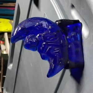 VTG. Cobalt blue glass votive holder